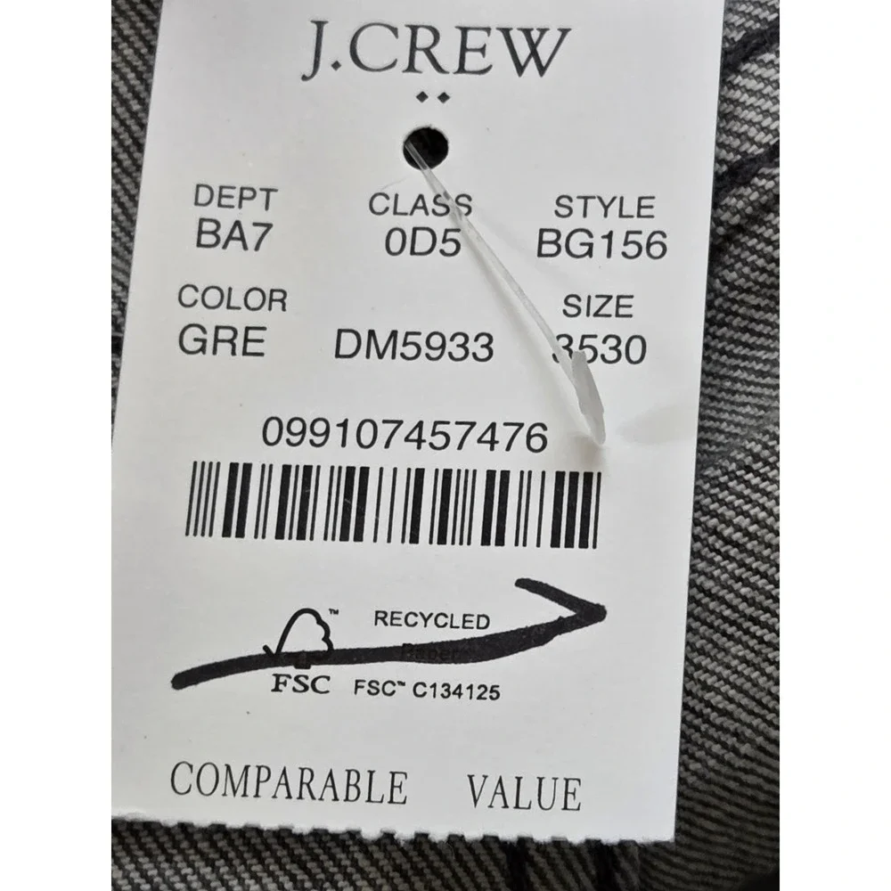 J. Crew Jeans Straight Fit Signature Flex Men 35x30 Grey NWT $138 BG156‎